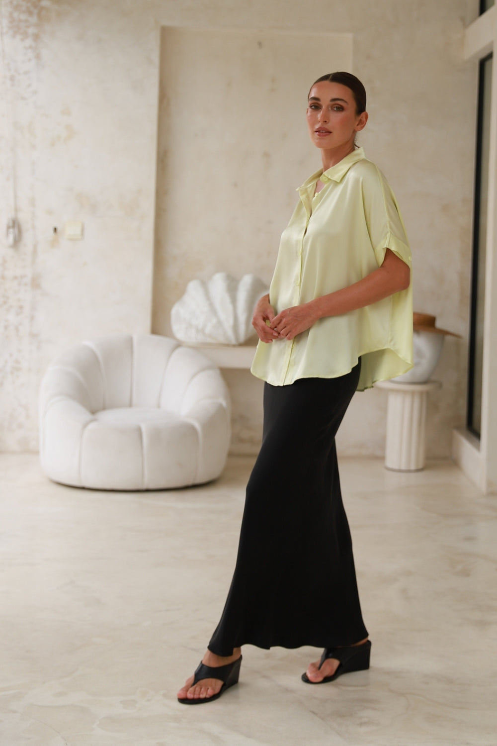 Harper Blouse | Pastel Lime