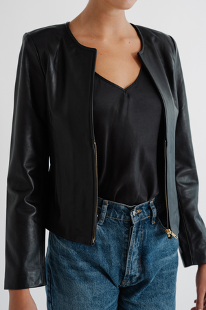 Monaco Leather Jacket | Black
