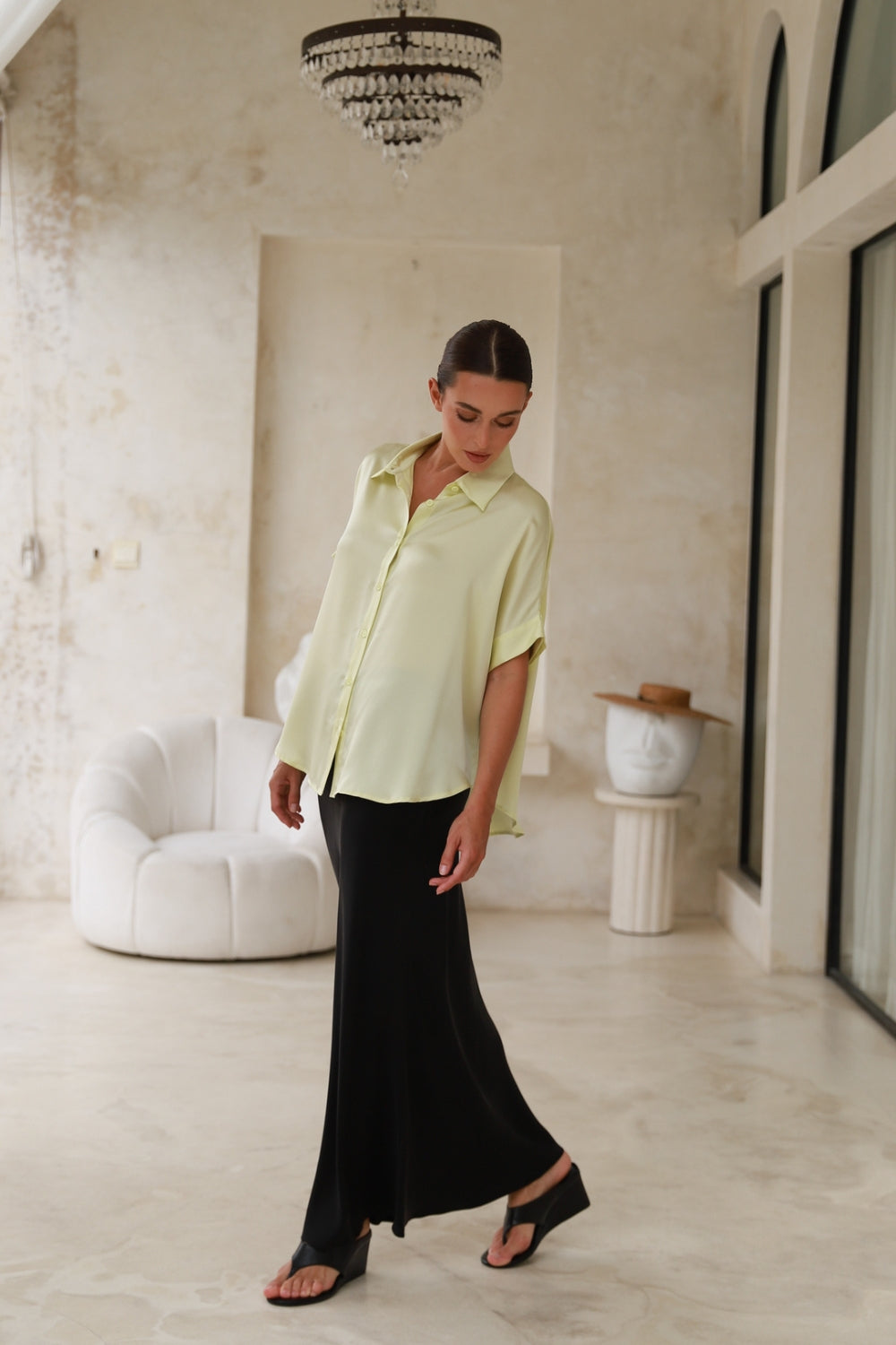 Harper Blouse | Pastel Lime