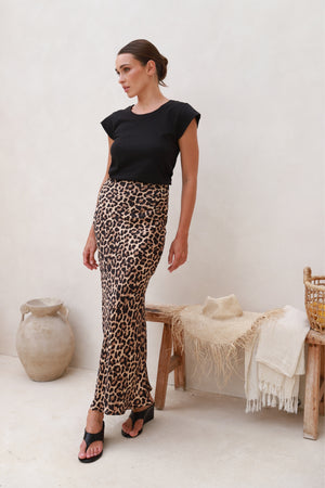 London Long Skirt | Leopard