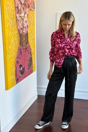 Florence Silk Pant | Black