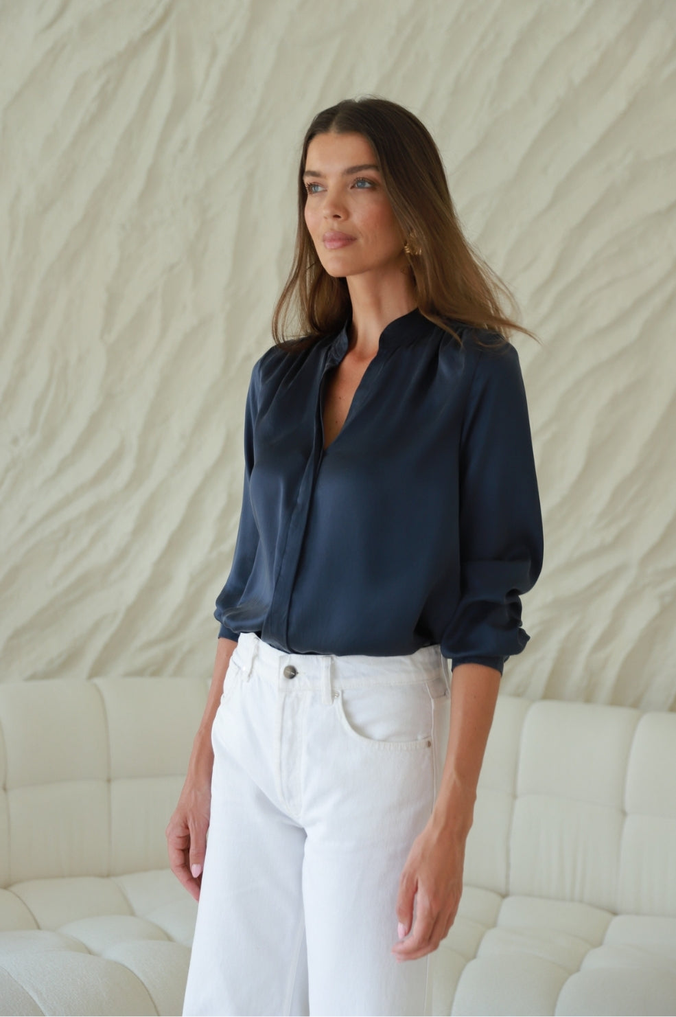 Olivia Blouse | Navy