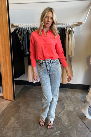 Arabella Blouse - Neon Coral
