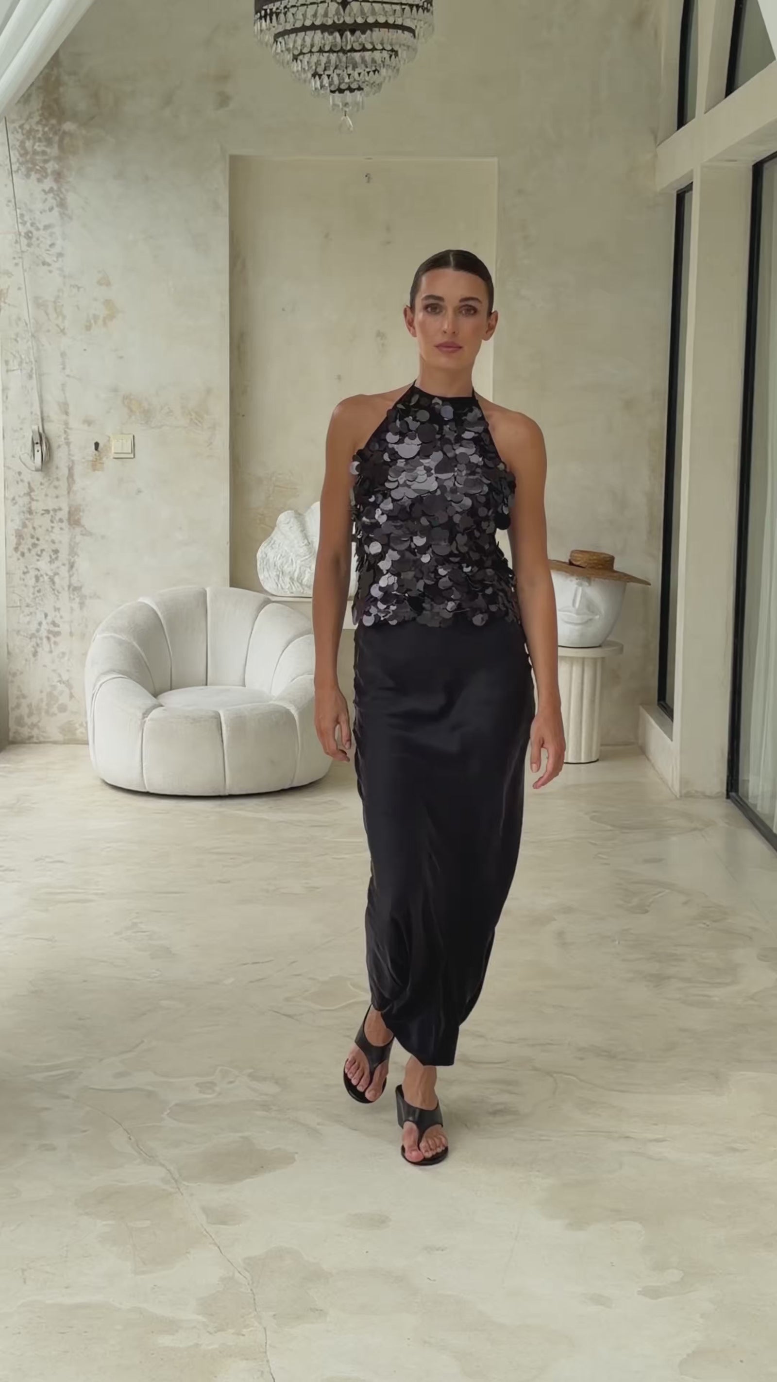 Aurelia Sequin Top | Black